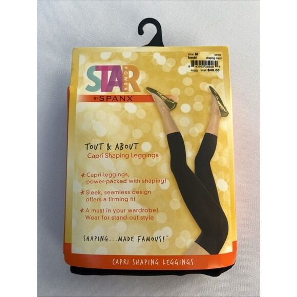 SPANX Star Power Tout & About Capri Shaping Legging Black Size M Seamless - Picture 1 of 4